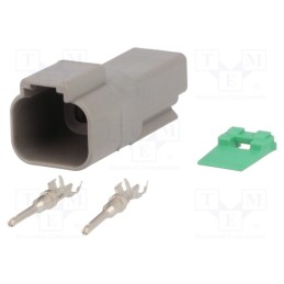 1 pcs x DEUTSCH - S-DT 04-2 P - Connector: wire-wire, DT, male, plug, for cable, PIN: 2, crimped