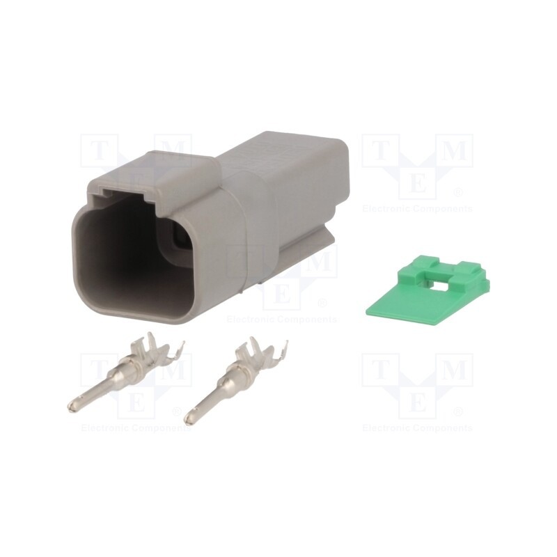 1 pcs x DEUTSCH - S-DT 04-2 P - Connector: wire-wire, DT, male, plug, for cable, PIN: 2, crimped