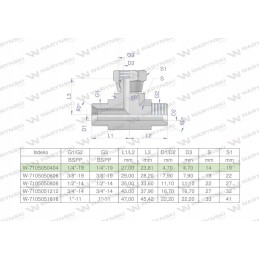 Symmetrical hydraulic tee, inch bab 1 4