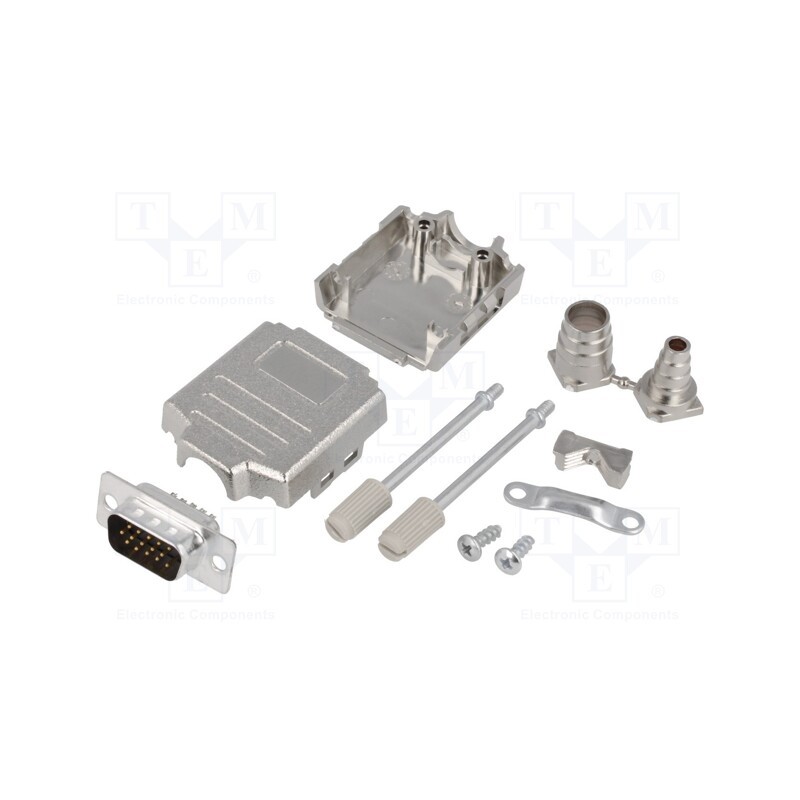 1 pcs x ENCITECH - DPPK09-M-HDP-K - D-Sub HD, PIN: 15, plug, male, soldering, for cable, black