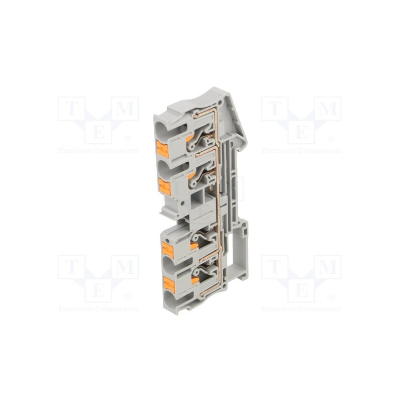 1 pcs x PHOENIX CONTACT - PT 6-QUATTRO 3212934 - Splice terminal: rail, 0.5÷10mm2, ways: 1, terminals: 4, grey, PT