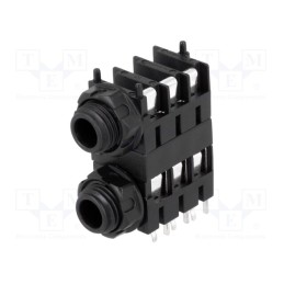 1 pcs x CLIFF - FCR1124 - Socket, Jack 6,3mm, female, double,stereo,with hex nut, ways: 3