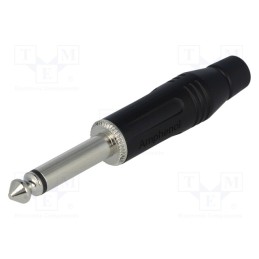1 pcs x AMPHENOL - ACPM-GB - Plug, Jack 6,3mm, male, mono, ways: 2, straight, for cable, black