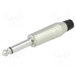 1 pcs x AMPHENOL - ACPM-GN - Plug, Jack 6,3mm, male, mono, ways: 2, straight, for cable, grey