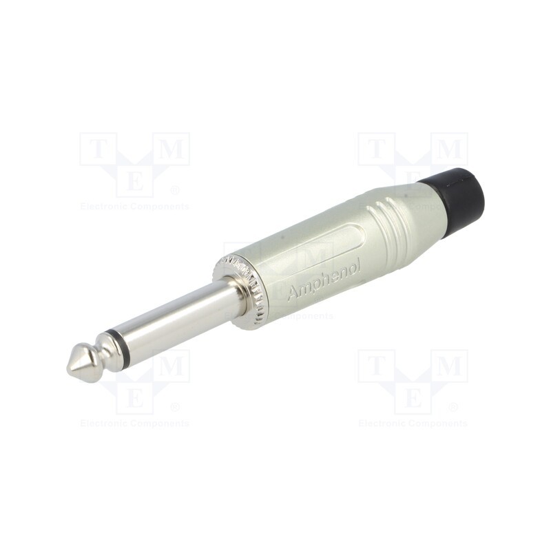 1 pcs x AMPHENOL - ACPM-GN - Plug, Jack 6,3mm, male, mono, ways: 2, straight, for cable, grey