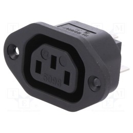 1 pcs x SCHURTER - 6182.0031 - Connector: AC supply, socket, female, 10A, 250VAC, IEC 60320, 40mm