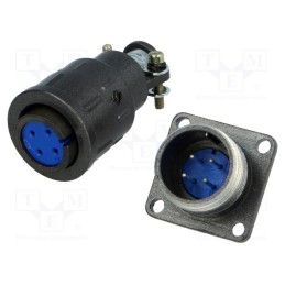 1 pcs x CONNFLY - DS1110-06-04LYP - Connector: circular, socket,plug, DS1110-06, male,female, PIN: 4