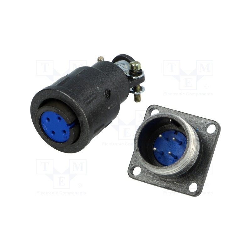 1 pcs x CONNFLY - DS1110-06-04LYP - Connector: circular, socket,plug, DS1110-06, male,female, PIN: 4