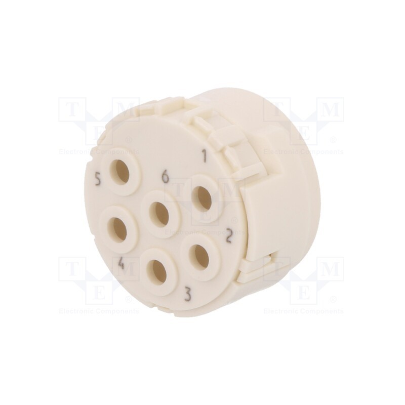 1 pcs x HARTING - 9151063001 - Connector: M23, contact insert, PIN: 6, male, crimped, w/o contacts