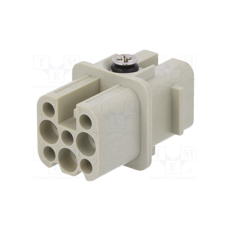 1 pcs x DEGSON ELECTRONICS - DD-008-FC - Connector: HDC, contact insert, female, DD, PIN: 8, 7+PE, size D3A