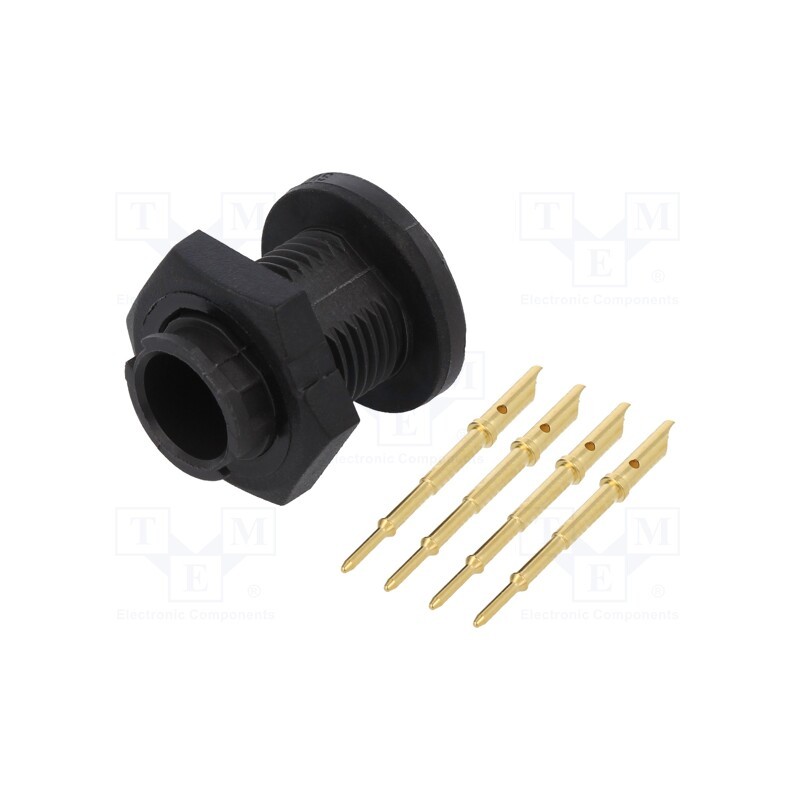 1 pcs x SWITCHCRAFT - EN2P4M22 - Connector: circular, EN2, socket, male, soldering, PIN: 4, 5A, IP68