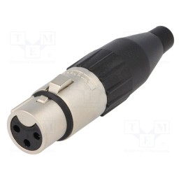 1 pcs x AMPHENOL - AC3F - Plug, XLR, female, PIN: 3, straight, for cable, soldering, tinned