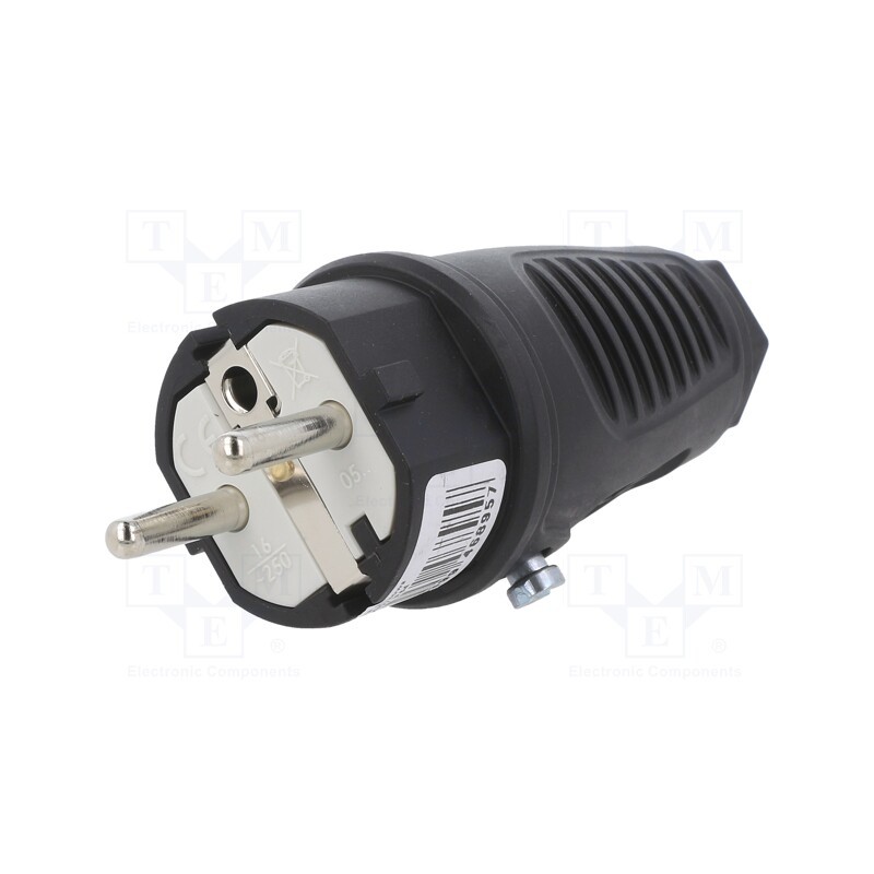 1 pcs x PCE - 0521-SS - Connector: AC supply, male, plug, 2P+PE, 250VAC, 16A, for cable