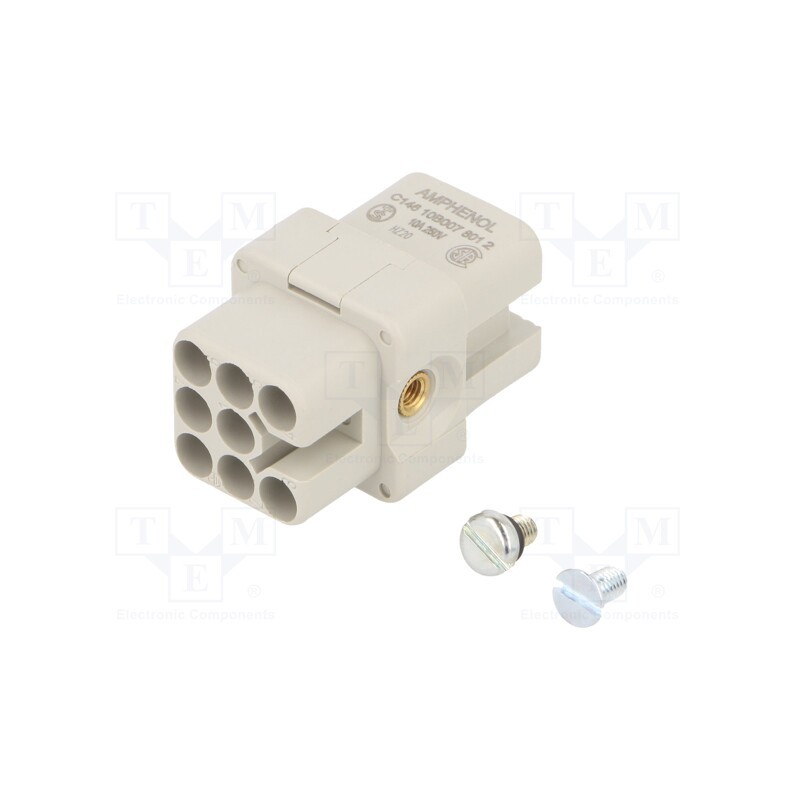 1 pcs x AMPHENOL - C14610B0078012 - Connector: HDC, contact insert, female, C146, PIN: 7, size A3