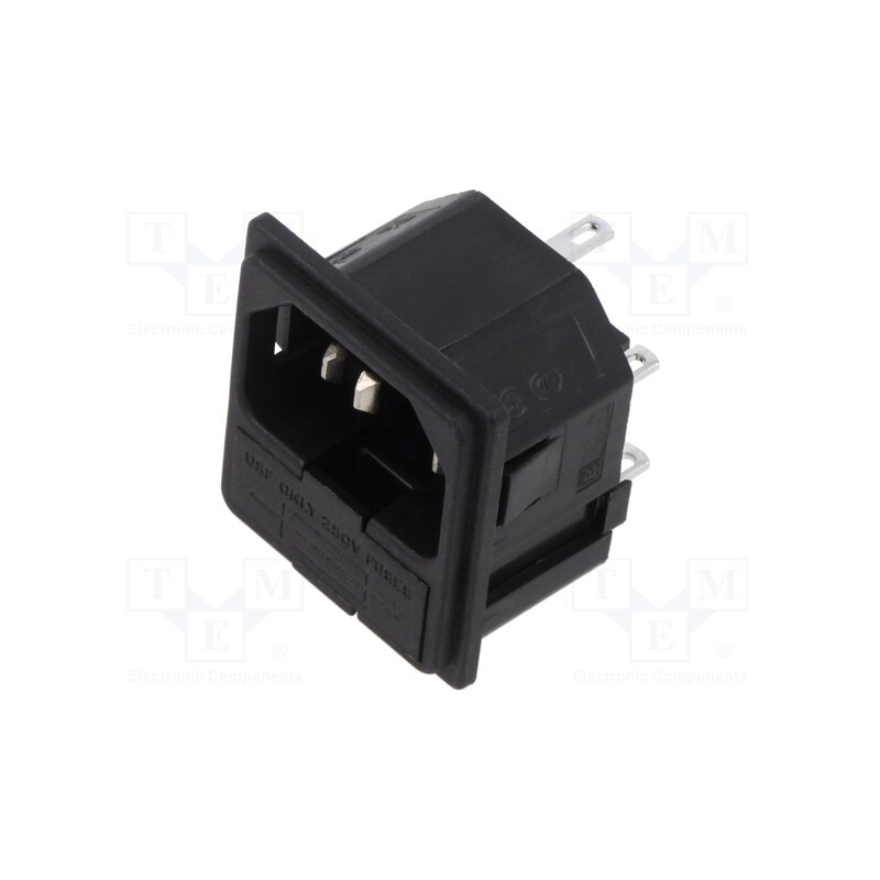 1 pcs x BULGIN - PF0011/15/28 - Connector: AC supply, socket, male, 10A, 250VAC, IEC 60320, C14 (E)