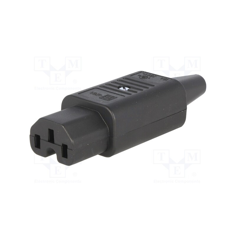 1 pcs x SCHURTER - 4781 - Connector: AC supply, plug, female, 10A, 250VAC, IEC 60320, 8.5mm