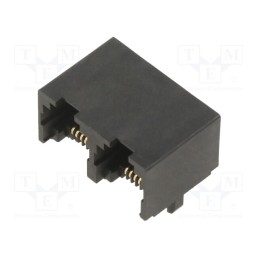 1 pcs x MOLEX - 438146621 - Modjack RA LoPro 50AU Inv Dual Port 6/6
