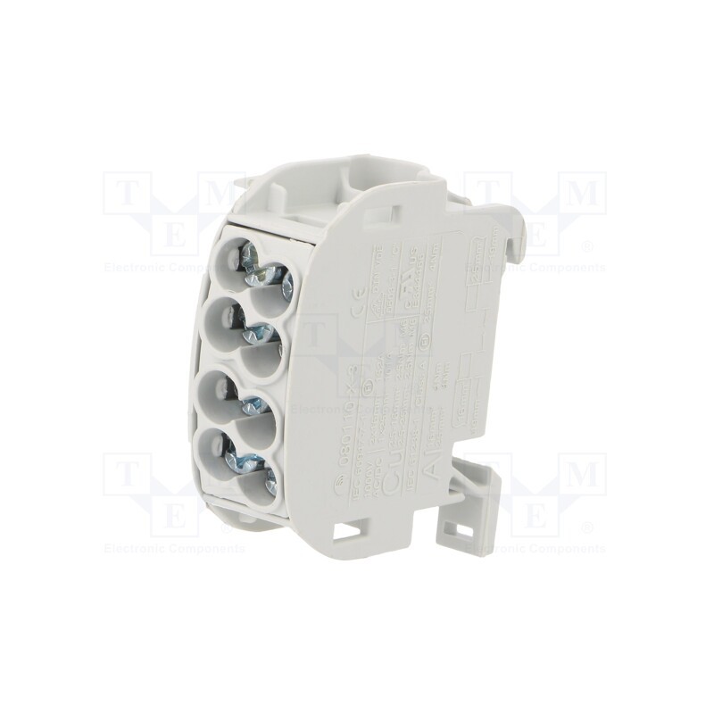 1 pcs x SIMET - 81501002 - Splice terminal: distribution block, 25mm2, ways: 1, terminals: 4