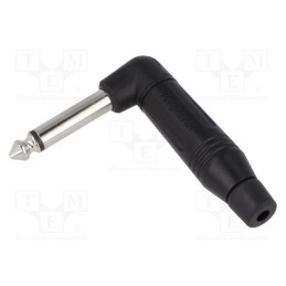 1 pcs x AMPHENOL - ACPM-RB - Plug, Jack 6,3mm, male, mono, ways: 2, angled 90°, for cable, black