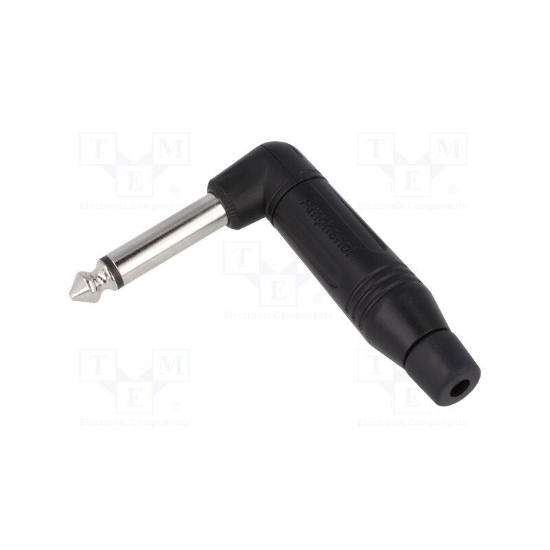 1 pcs x AMPHENOL - ACPM-RB - Plug, Jack 6,3mm, male, mono, ways: 2, angled 90°, for cable, black