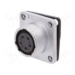 1 pcs x WEIPU - WS16K5ZZ1 - Socket, WS, female, PIN: 5, flange (4 holes),for panel mounting