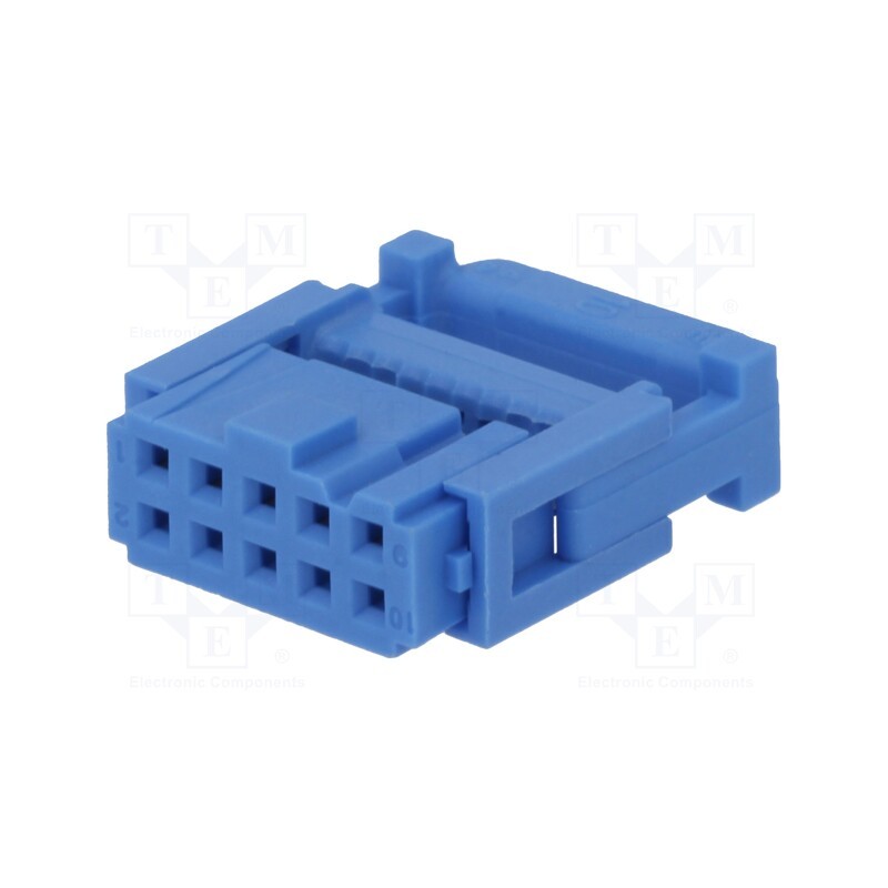 1 pcs x TE Connectivity - 1658527-4 - Plug, IDC, female, PIN: 10, IDC, for ribbon cable, 1.27mm, blue