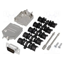 1 pcs x ENCITECH - DTZK09-DBP-K - D-Sub, PIN: 9, plug, male, soldering, for cable, black