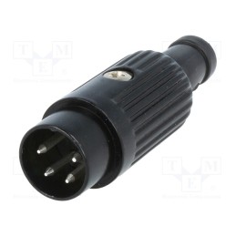 1 pcs x DELTRON - 611-0400 - Plug, DIN, male, PIN: 4, Layout: 216°, straight, for cable, soldering