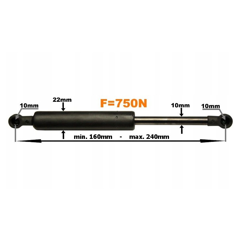 Deutz door gas shock absorber 04413569 750n