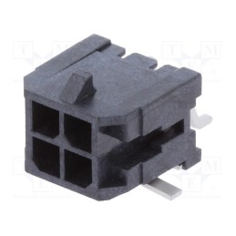 1 pcs x MOLEX - 430450411 - Socket, wire-board, male, Micro-Fit 3.0, 3mm, PIN: 4, Glow-Wire, SMT