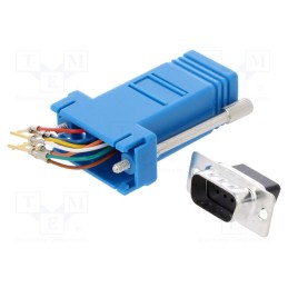 1 pcs x MH CONNECTORS - DA9-PMJ8-B-K - Transition: adapter, D-Sub 9pin male,RJ45 socket, blue