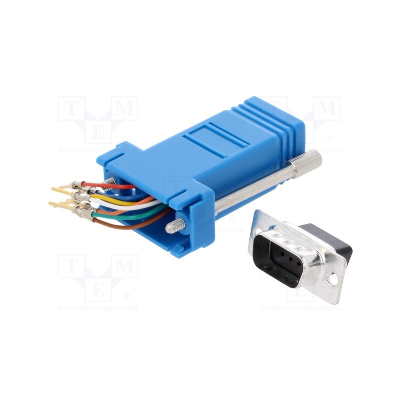 1 pcs x MH CONNECTORS - DA9-PMJ8-B-K - Transition: adapter, D-Sub 9pin male,RJ45 socket, blue