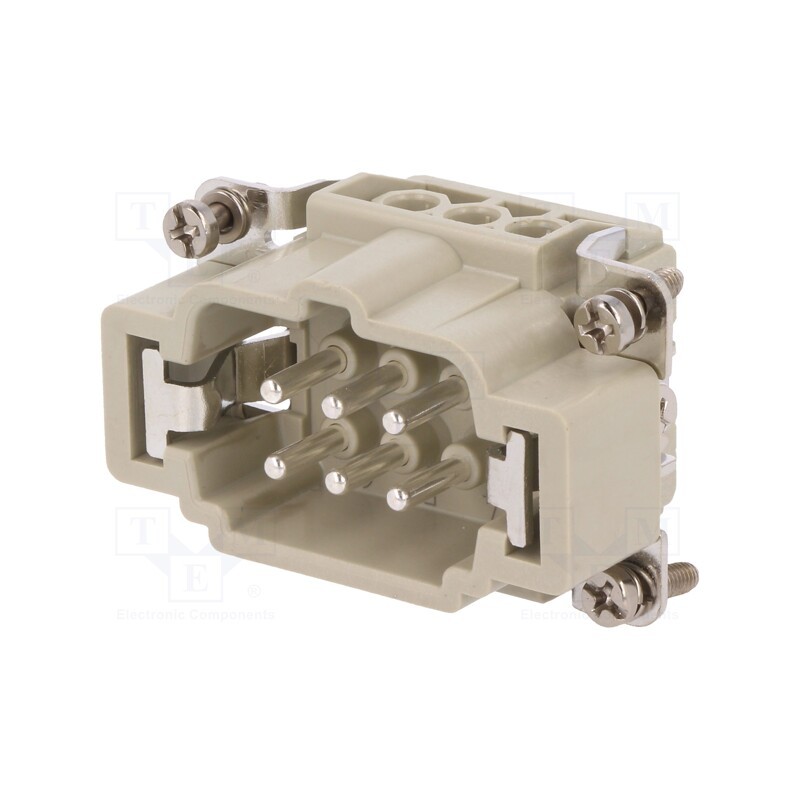 1 pcs x DEGSON ELECTRONICS - DE-006-M - Connector: HDC, contact insert, male, DE, PIN: 6, 6+PE, size D6B