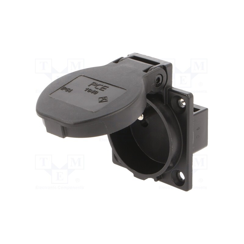 1 pcs x PCE - 1040-0S-NOLABEL - Connector: AC supply, socket, 2P+PE, 230VAC, 16A, black, PIN: 3, IP54