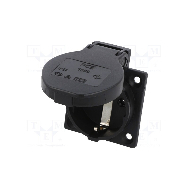 1 pcs x PCE - 1050-0SS - Connector: AC supply, socket, 2P+PE, 250VAC, 16A, black, PIN: 3