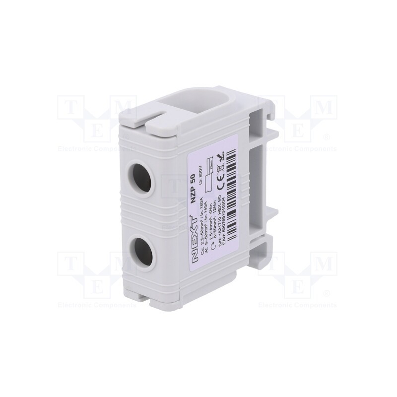 1 pcs x POKu00d3J - B11-31B8 - Splice terminal: rail, 50mm2, ways: 1, terminals: 2, grey, polyamide