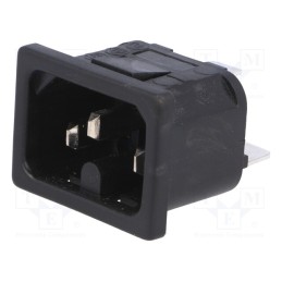 1 pcs x BULGIN - PX0595/20/63 - Connector: AC supply, socket, male, 10A, 250VAC, IEC 60320, UL94V-0