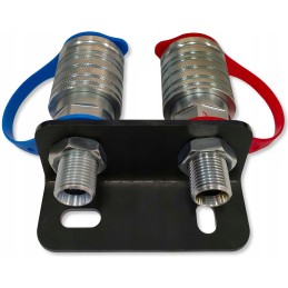 Mounting board for two Euro socket quick connectors