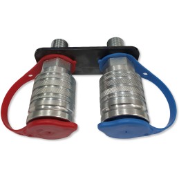 Mounting board for two Euro socket quick connectors