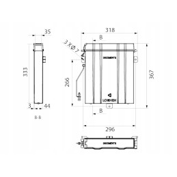 Document holder container 318x36x74mm lokhen