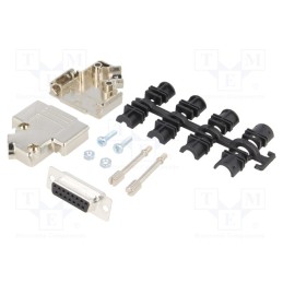 1 pcs x ENCITECH - 6355-0009-12 - D-Sub, PIN: 15, plug, female, soldering, for cable, black