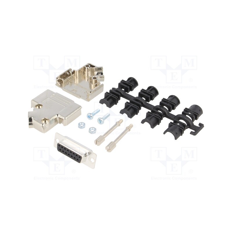 1 pcs x ENCITECH - 6355-0009-12 - D-Sub, PIN: 15, plug, female, soldering, for cable, black