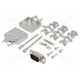 1 pcs x ENCITECH - 6355-0005-01 - D-Sub, PIN: 9, plug, male, straight, soldering, for cable, black