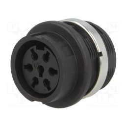 1 pcs x AMPHENOL - T3437050U - Socket, DIN, female, w/o contacts, PIN: 7, Layout: 360°, 300V, IP40