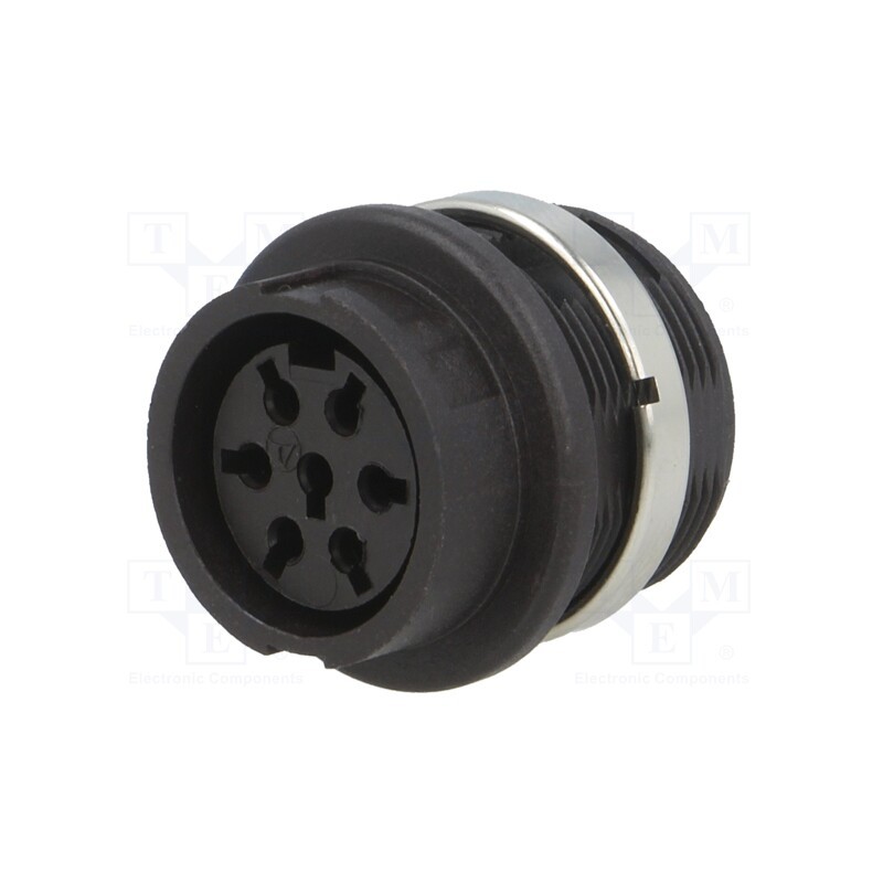 1 pcs x AMPHENOL - T3437050U - Socket, DIN, female, w/o contacts, PIN: 7, Layout: 360°, 300V, IP40
