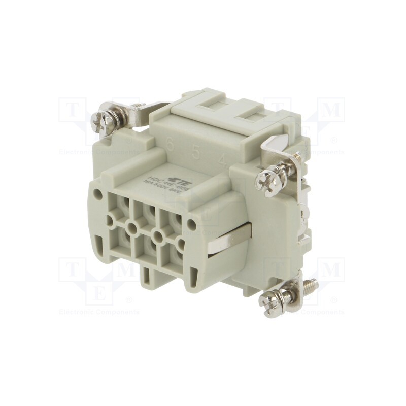 1 pcs x TE Connectivity - HE-006-FC - Connector: HDC, female, HE, PIN: 6, 6+PE, size 3, w/o contacts, 16A