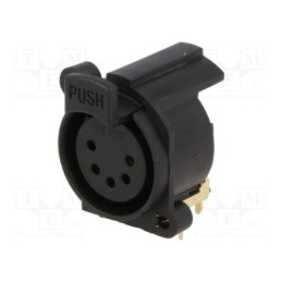 1 pcs x CLIFF - 5XNACF/PC90L (CP300405) - Socket, XLR, female, PIN: 5, angled 90°, with push button, THT, 5A