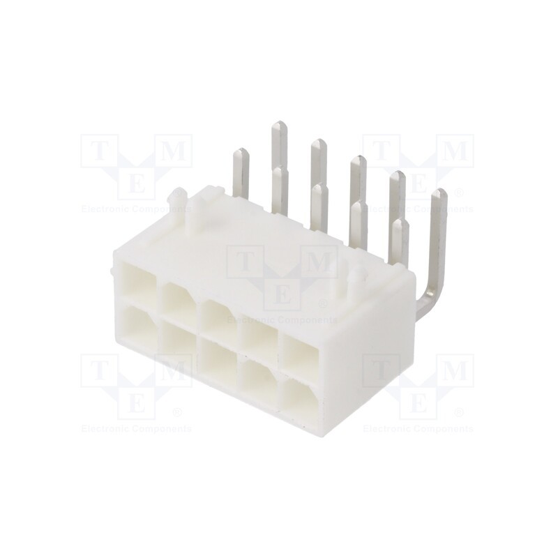 1 pcs x MOLEX - 39300100 - Socket, wire-board, male, Mini-Fit Jr, 4.2mm, PIN: 10, THT, PCB snap