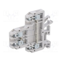 1 pcs x POKu00d3J - A00-0008 - Splice terminal: rail, 0.5÷4mm2, ways: 2, terminals: 4, grey, 690V