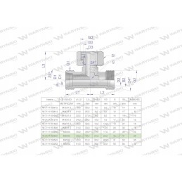 Symmetrical hydraulic tee M36x2 Warynski